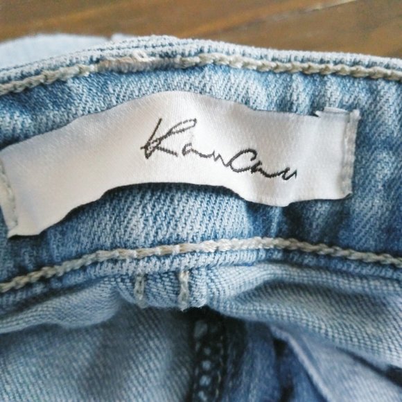 KANCAN Light Wash Blue Destroyed/Patched Skinny Jeans SZ 9/28 x 29 x9" Rise - Picture 7 of 9